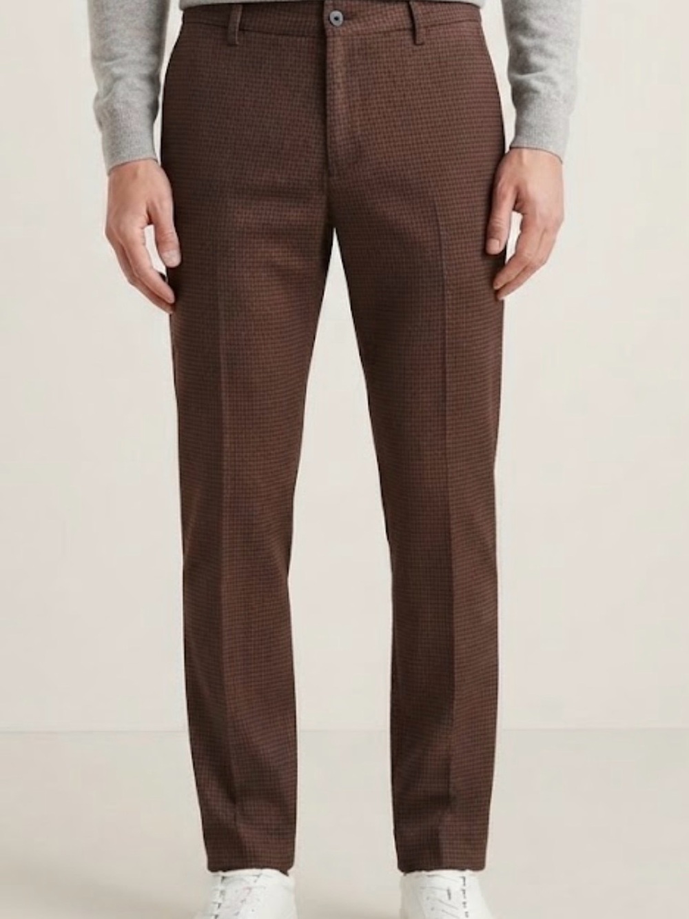 AG Adriano Goldschmied Marshall Slim Trouser Pants Men's 40R Brown Houndstooth